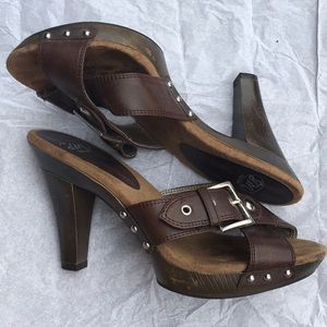 Brown SM New York leather heels size 9
